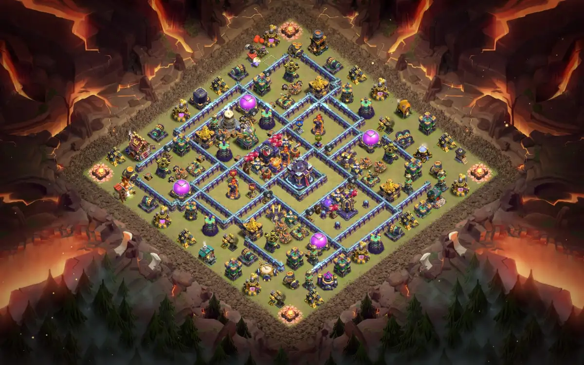 TH15 War Base with Anti Air Core for Electro Dragon Hits
