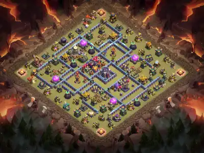 Layout TH15 War Base with Anti Air Core for Electro Dragon Hits