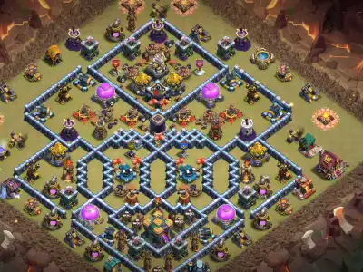 Layout TH14 War Base for Clash of Clans with Copy Link