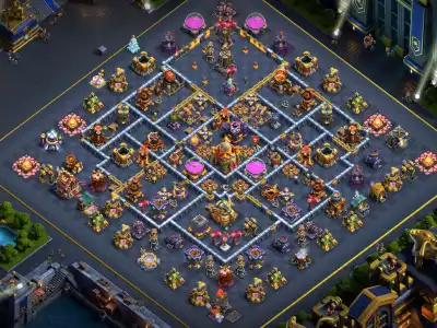 Layout TH16 Hybrid Base Layout for Clash of Clans Defense | COC