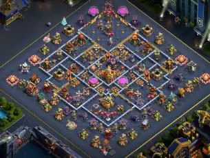 TH16 Hybrid Base Layout for Clash of Clans Defense | COC