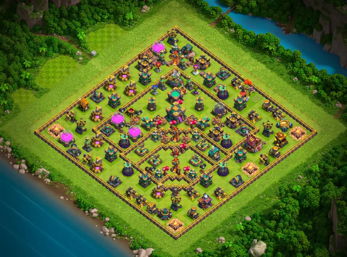 TH14 Farming Base Anti 3 Star Layout with Copy Link