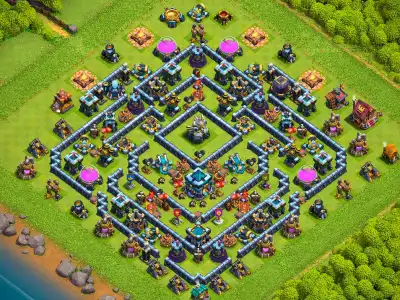 Layout TH13 Legend League Base for CoC with Diamond Defense
