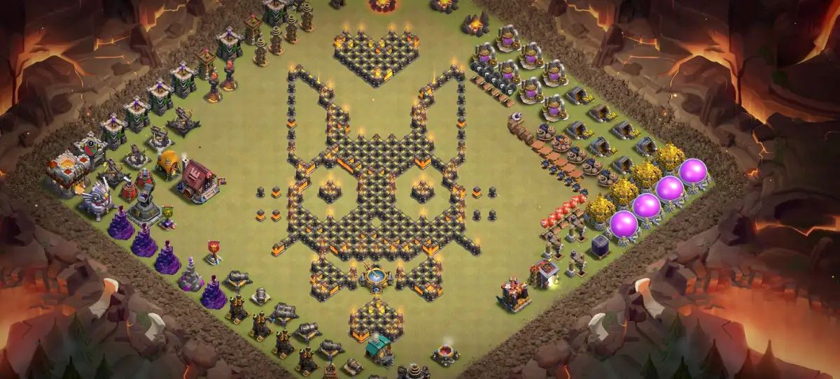 TH11 Troll Base Layout with Devil Face Art Copy Link