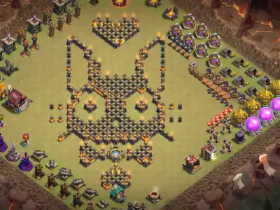 Layout TH11 Troll Base Layout with Devil Face Art Copy Link