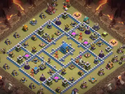 Layout TH12 Anti Electro Dragon War Base for Clash of Clans
