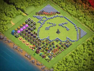 Layout TH12 Funny Hybrid Base with Giant Trap Art Layout