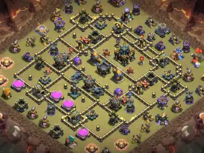 Layout TH17 War Base Layout for Clash of Clans Anti 2 Star
