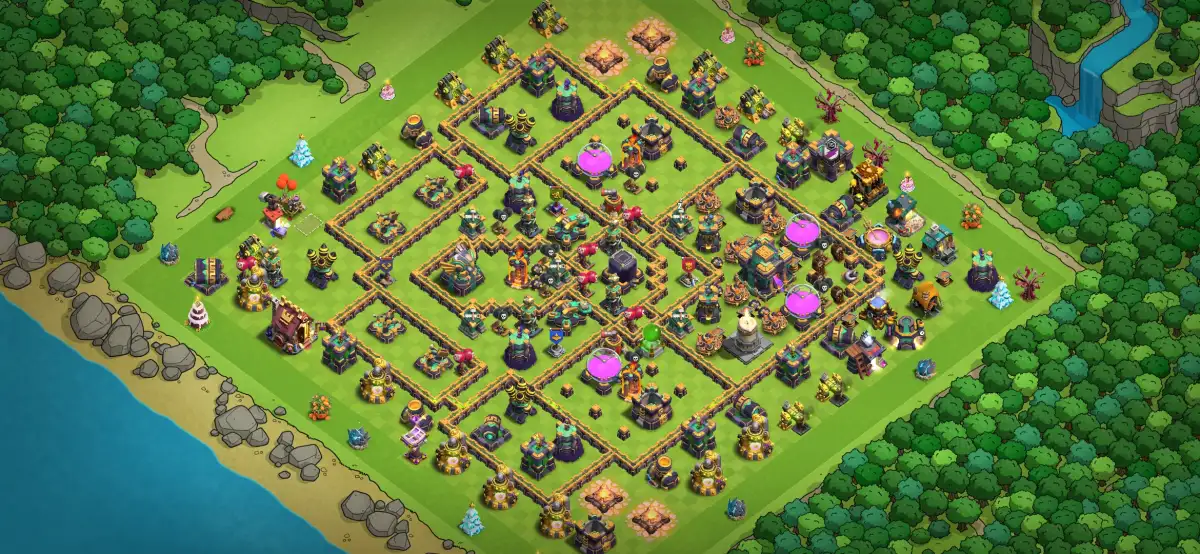 TH14 Anti 3 Star War Base Layout for Clash of Clans