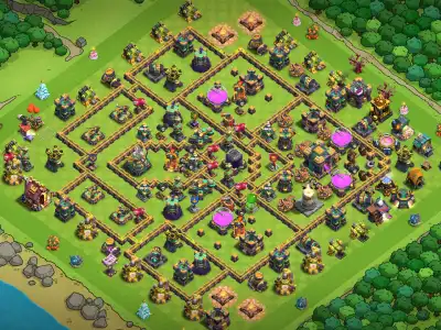 Layout TH14 Anti 3 Star War Base Layout for Clash of Clans