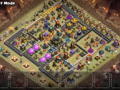 Layout Clash of clans TH17 War Base layout for CoC with Anti 3 Star Double decker 