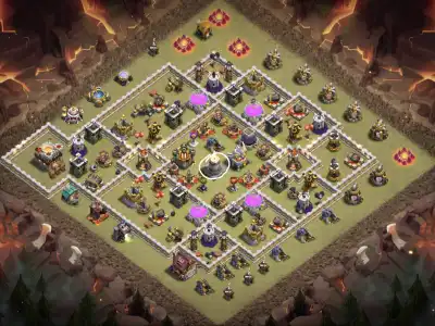 Layout TH11 War Base Anti 3 Star for clash of clans Copy Link