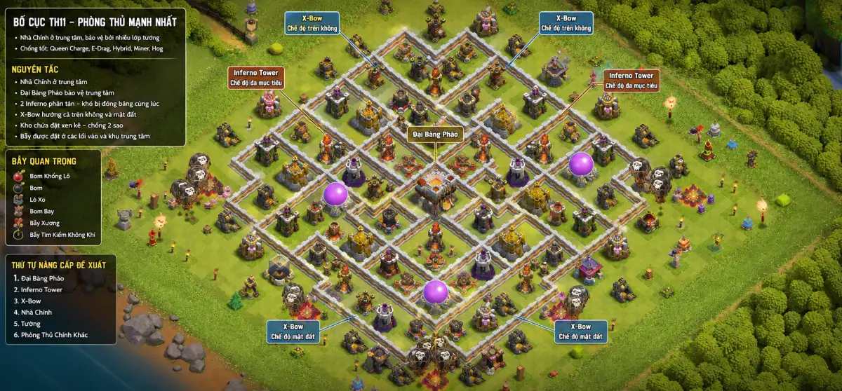 TH11 Anti 3 Star Base with Diamond Core and Split X-Bows