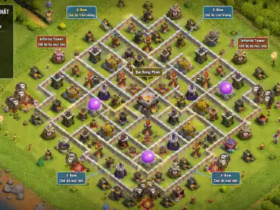 Layout TH11 Anti 3 Star Base with Diamond Core and Split X-Bows