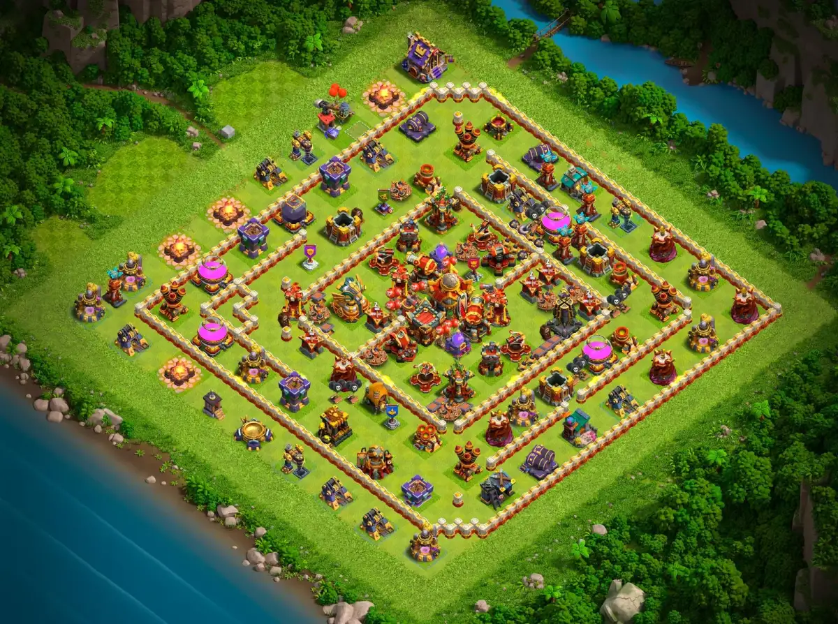 TH16 Anti 2 Star War Base for Clash of Clans Copy Link