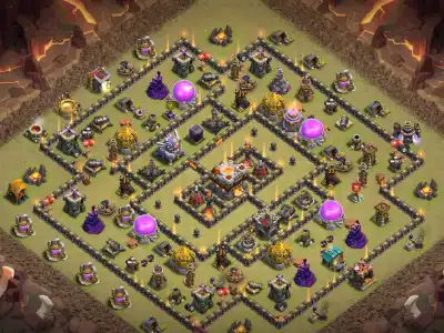 Layout TH11 Anti 2 Star War Badr Base for Clash of Clans