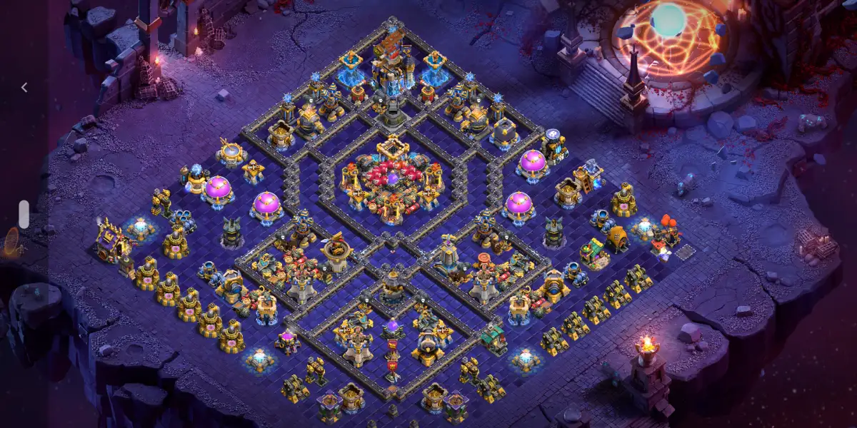 TH18 Legend League Base with Central Anti 3 Star Core