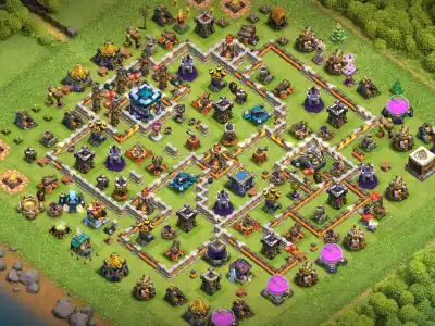 Layout TH13 War Base for coc Anti Electro Dragon Defense