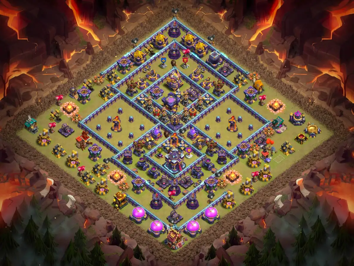 TH15 War Base Anti 3 Star Layout With Split Core Copy Link