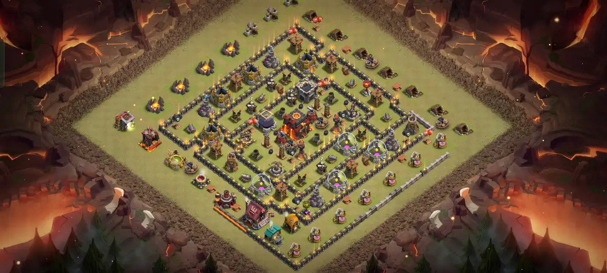 TH10 War Base Anti 2 Star Layout for Air and Ground Hits