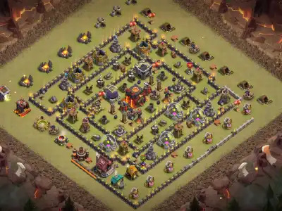 Layout TH10 War Base Anti 2 Star Layout for Air and Ground Hits