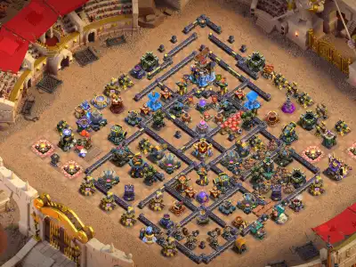 Layout TH18 War Base with Offset Town Hall and Split Core