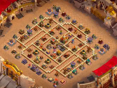 Layout TH16 War Base Copy Link for Clash of Clans Anti 2 Star