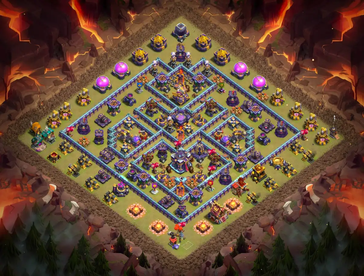 TH15 War Base Anti 3 Star Ring Layout with Copy Link