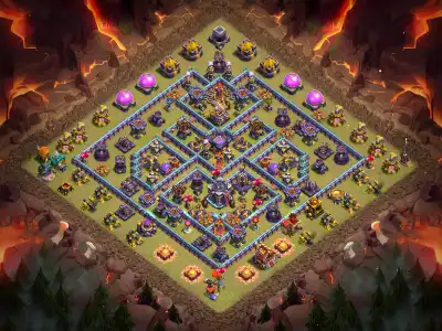 Layout TH15 War Base Anti 3 Star Ring Layout with Copy Link