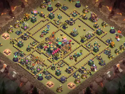Layout TH14 War Base Anti 2 Star Layout for Clash of Clans