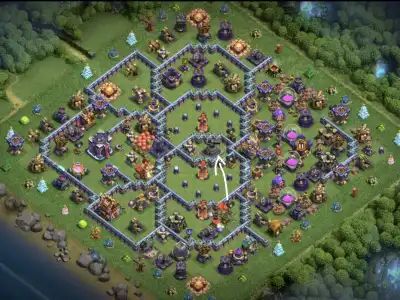 Layout TH15 War Base for Clash of Clans Anti 3 Star Copy Link