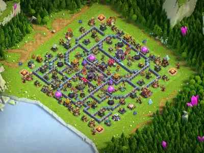 Layout TH15 War Base with Split Core Anti 3 Star Design