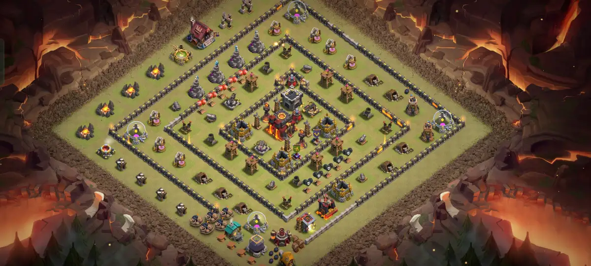TH10 Anti 3 Star War Base Layout with Strong Core Pathing