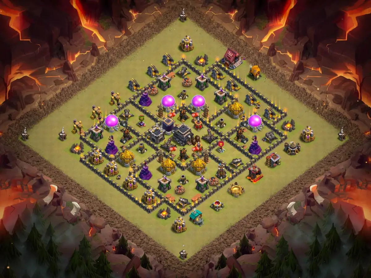 TH9 War Base Anti 3 Star Layout for Clash of Clans