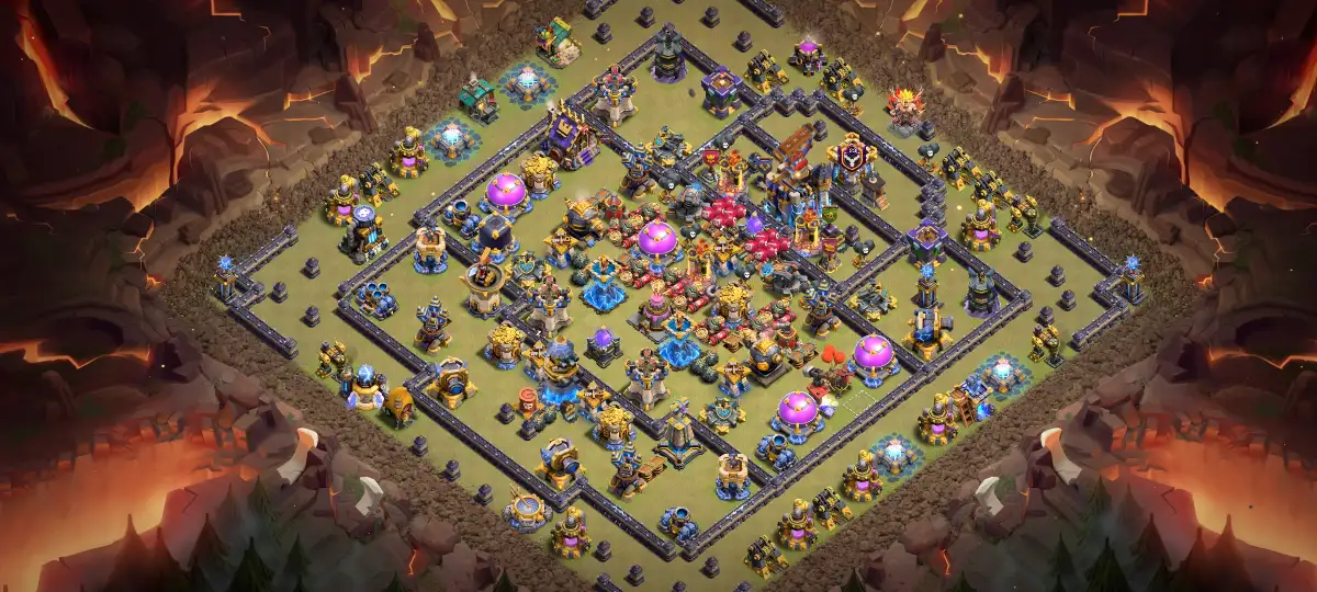 TH18 War Base with Offset Town Hall and Anti 3 Star Core
