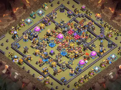 Layout TH18 War Base with Offset Town Hall and Anti 3 Star Core
