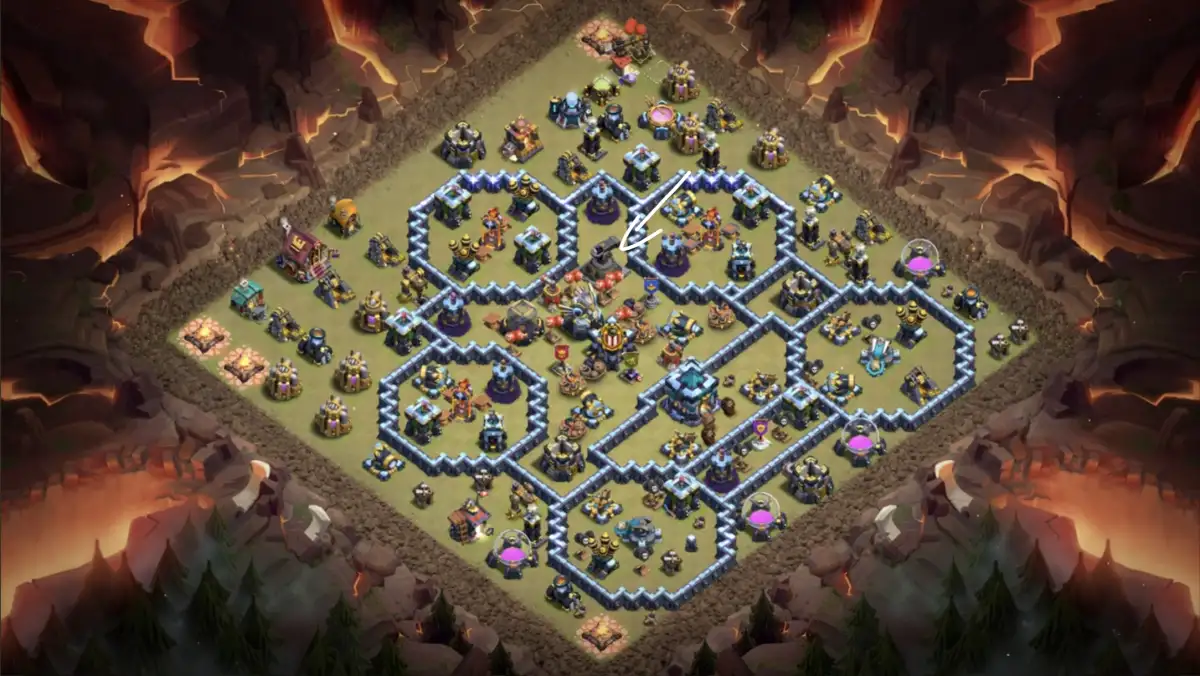 TH13 War Base for Clash of Clans Anti 3 Star Copy Link