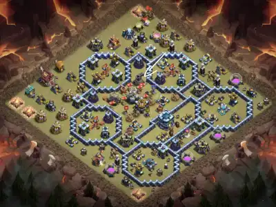 Layout TH13 War Base for Clash of Clans Anti 3 Star Copy Link
