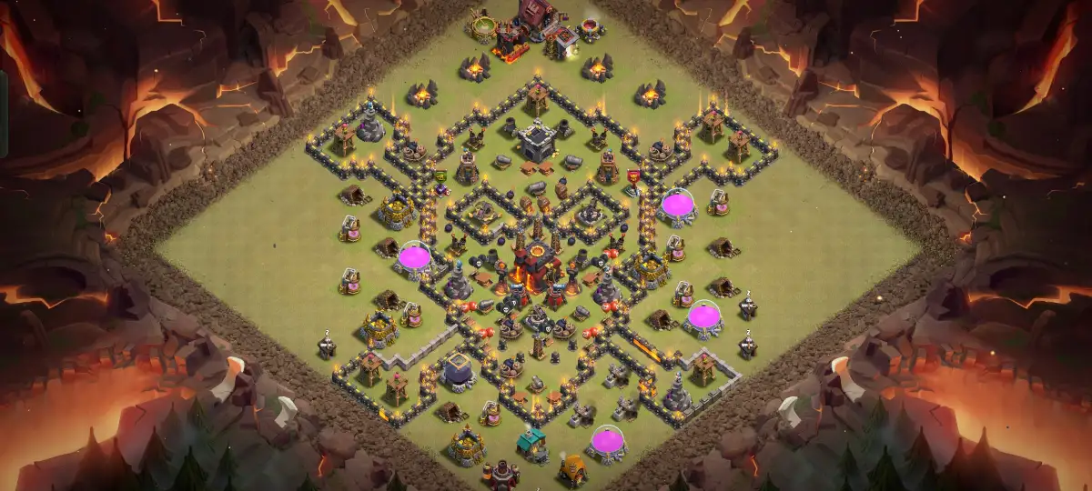 TH10 War Base Anti Air Hybrid Layout with Copy Link