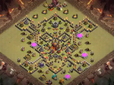 Layout TH10 War Base Anti Air Hybrid Layout with Copy Link