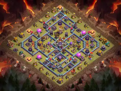 Layout TH15 War Base Anti 3 Star Layout for Clash of Clans