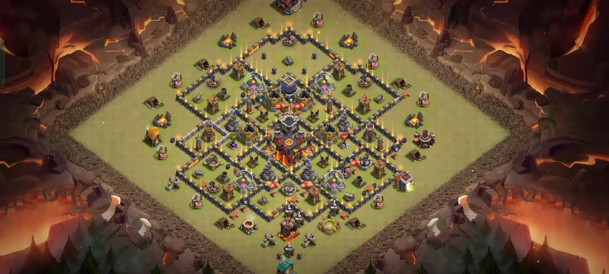 TH10 War Base Anti Everything Hybrid Layout with Copy Link