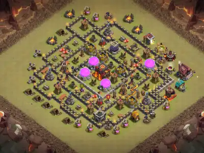 Layout TH10 War Base Anti 2 Star and Dragon Defense Copy Link