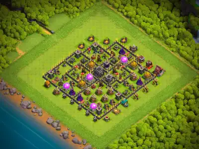 Layout TH9 Farming Hybrid Base Layout for Clash of Clans Copy Link