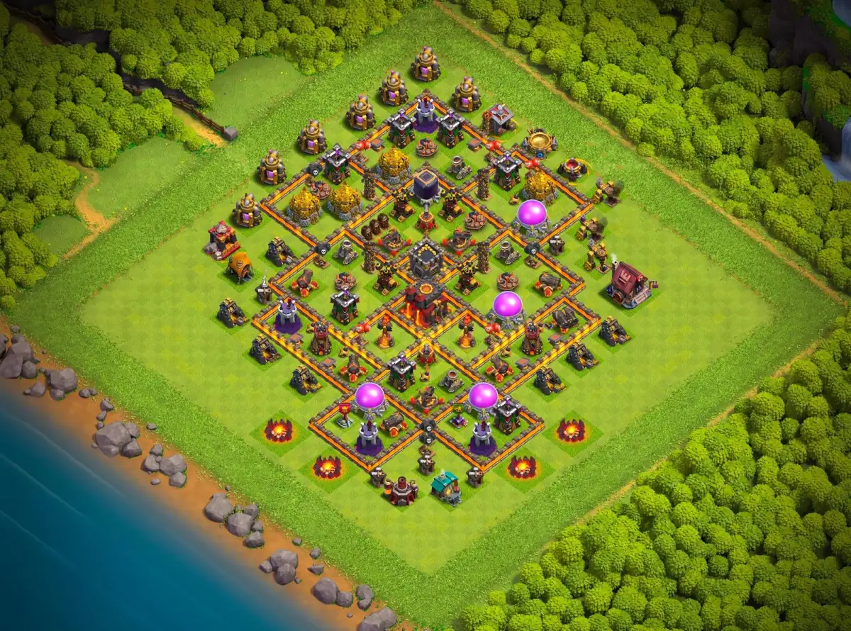 TH10 Defense Base Layout Copy Link for Clash of Clans