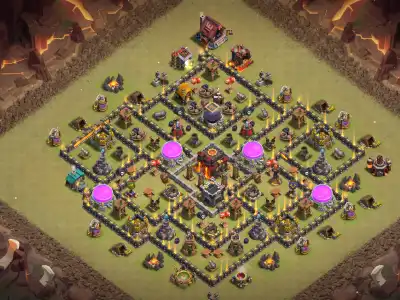 Layout TH10 War Base Anti Air Layout with Tough 2-Star Defense