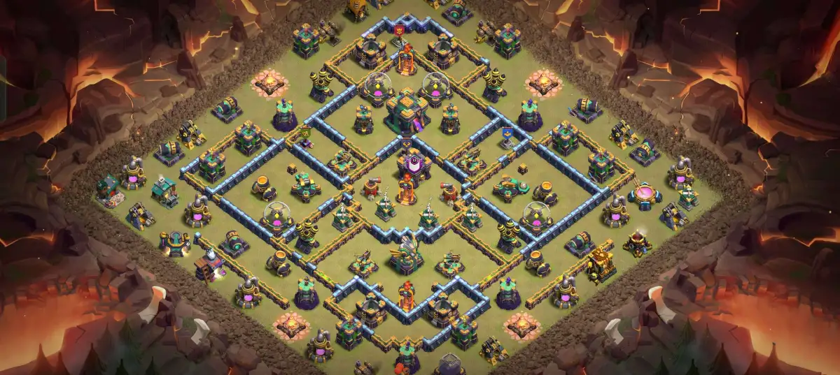 TH14 War Base Copy Link Anti 2 Star Ring Layout