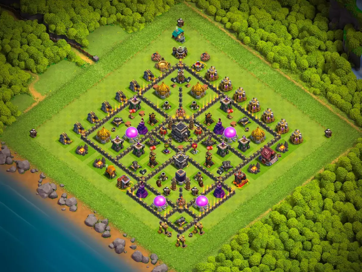 TH9 Hybrid Base Layout for Clash of Clans Copy Link