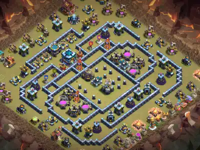 Layout TH13 War Base Anti Electro Dragon | Clash of Clans Bases