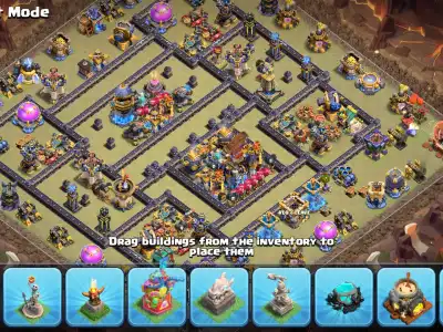Layout TH18 War Base with Central Town Hall and Anti 2 Star Core